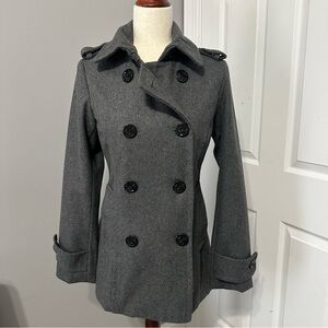 BNWOT Delia’s Skulls + Sailors Wool Blend Grey Marbled Peacoat Size S